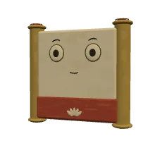 ひらめきの巻物の張子